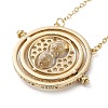 Rotated Hourglass Flat Round Alloy Pendant Necklaces for Women NJEW-G131-01D-1
