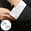 2 Pairs 2 Styles Natural Shell Cufflinks for Men FIND-WR0010-95-5