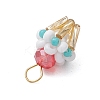 Glass Seed Beaded Cupcake Pendants PALLOY-MZ00581-02-4