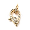 Brass Clear Cubic Zirconia Lobster Claw Clasps KK-Z078-50G-1