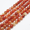 Natural Red Agate Bead Strands G-G880-05-6mm-2