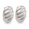 Non-Tarnish Oval 304 Stainless Steel Stud Earrings EJEW-H013-13P-1
