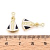 Prussian Blue Alloy Enamel Pendants PALLOY-T092-14G-3