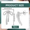 4 Pairs Brass with Cubic Zirconia Stud Earrings for Women EJEW-BC0001-17P-2