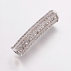 Brass Micro Pave Cubic Zirconia Tube Beads ZIRC-E143-22P-1