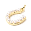 Brass & Plastic Pearl Pendants KK-H267-013G-2