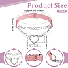 2Pcs Alloy Heart Link PU Leather Punk Choker Necklaces for Women NJEW-UN0001-70B-3
