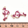 Printed Light Gold Tone Alloy Pendants ENAM-N056-210G-3