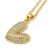 Brass Micro Pave Clear Cubic Zirconia Peach Heart Pendant Necklaces for Women LS-NJEW-Q346-02G-02-1