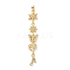 Brass Micro Pave Clear Cubic Zirconia Pendants LS-KK-D101-01C-G-1