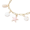 Natural Freshwater Shell Beads & Alloy Enamel Charm Bracelets BJEW-JB12214-01-3