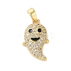 Brass Micro Pave Cubic Zirconia Pendants KK-I383-06G-02-1