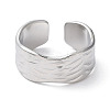 Non-Tarnish 304 Stainless Steel Wave Open Cuff Rings RJEW-D006-07P-2