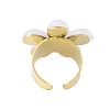 Flower Natural Shell Finger Rings RJEW-H234-02G-3