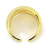 Rack Plating Brass Micro Pave Cubic Zirconia Chains Open Cuff Rings for Women RJEW-I104-08G-3