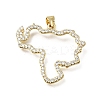 Brass Micro Pave Clear Cubic Zirconia Pendants CU-E002-04B-G-1