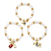 Travel Theme Brass Stretch Bracelets BJEW-C098-05-4