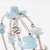 Three Loops Natural Aquamarine Beaded Wrap Bracelets BJEW-JB02331-02-2