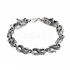 Alloy Dragon Link Chain Bracelet for Men Women BJEW-N015-011-1