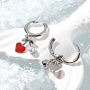 Heart Brass ABS Imitation Pearl Hoop Earrings EJEW-M077-18P-3