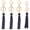 DIY PU Leather Tassels Keychain Kits DIY-SC0026-20B-1