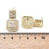 Brass Micro Pave Clear Cubic Zirconia Dangle Stud Earrings EJEW-G450-01G-5