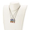 Bullet Natural Gemstone Pointed Pendant Necklaces Sets NJEW-JN03526-11