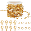 DIY Brass Micro Pave Clear Cubic Zirconia Curb Chains Necklaces/Bracelets Making Kits DIY-BBC0002-63G-1