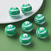 Opaque Striped Acrylic Beads MACR-S373-27C-07-4