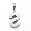 Non-Tarnish 304 Stainless Steel Letter Pendants STAS-H127-S-P-2