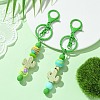 Spray Painted Alloy Bar Beadable Keychain for Jewelry Making DIY Crafts KEYC-A011-02D-2
