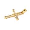 Brass Micro Pave Cubic Zirconia Pendants KK-U056-51G-2