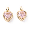 Brass Micro Pave Cubic Zirconia Charms ZIRC-A019-14G-F-1