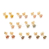 304 Stainless Steel Enamel with Glitter Stud Earrings EJEW-B009-26G-1