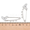 Crisscross Heart 304 Stainless Steel Safety Pins Brooch Findings SA-CBA098D-15E-P03-3