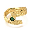 Rack Plating Brass Micro Pave Cubic Zirconia Open Cuff Rings for Women RJEW-M022-17G-2
