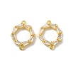 Rack Plating Brass Pave Clear Cubic Zirconia Ring Connector Charms KK-H487-11G-1