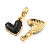 Rack Plating Alloy Enamel Heart European Dangle Charms FIND-B034-20G-04-2