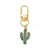 Cactus Alloy Enamel Pendant Decorations HJEW-JM02887-4
