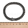 316 Surgical Stainless Steel Cuban Link Chain Bracelets BJEW-C125-12AS-3