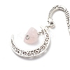 Natural Rose Quartz Raw Beads Bookmarks X-AJEW-JK00201-01-6