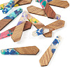 12Pcs 6 Colors Resin and Walnut Pendants FIND-TA0006-36D-2