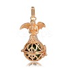 Golden Plated Brass Hollow Round Cage Pendants KK-J251-08G-1