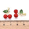Brass Micro Pave Clear Cubic Zirconia and Enamel Pendants KK-T075-90G-3