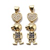 Brass Cubic Zirconia Pendants KK-G446-19G-2