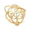 Hollow Flower 304 Stainless Steel Adjustable Rings for Women RJEW-N048-06G-1