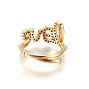 Adjustable Brass Micro Pave Cubic Zirconia Finger Rings LS-RJEW-L086-04G-3