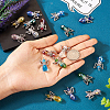 18Pcs 9 Color Electroplate Transparent Glass Pendants PALLOY-TAC0046-5