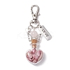 Natural Aquamarine & Rhodonite Chip inside Angel Wishing Bottle Pendant Decorations HJEW-JM02411-4