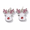 Brass Micro Pave Cerise Cubic Zirconia Pendants ZIRC-Z008-15P-1